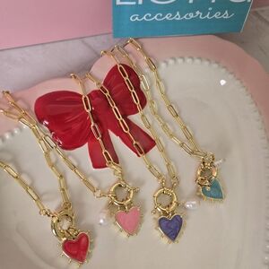 Gold Heart Charm Necklaces